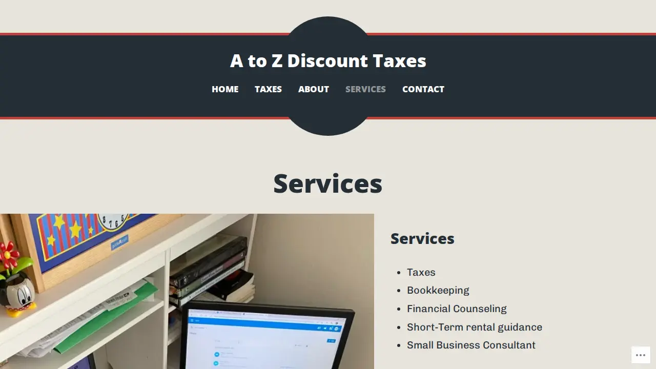A To Z Discount Taxes page