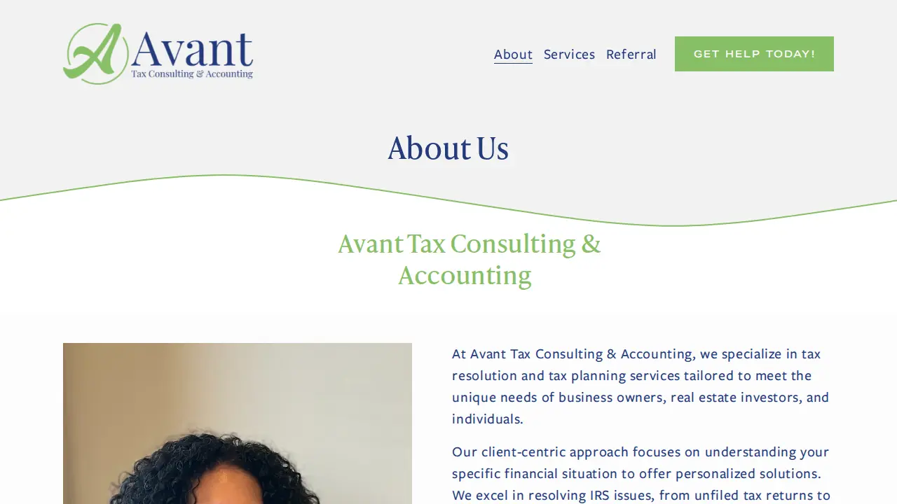 Avant Tax Consulting & Accounting page