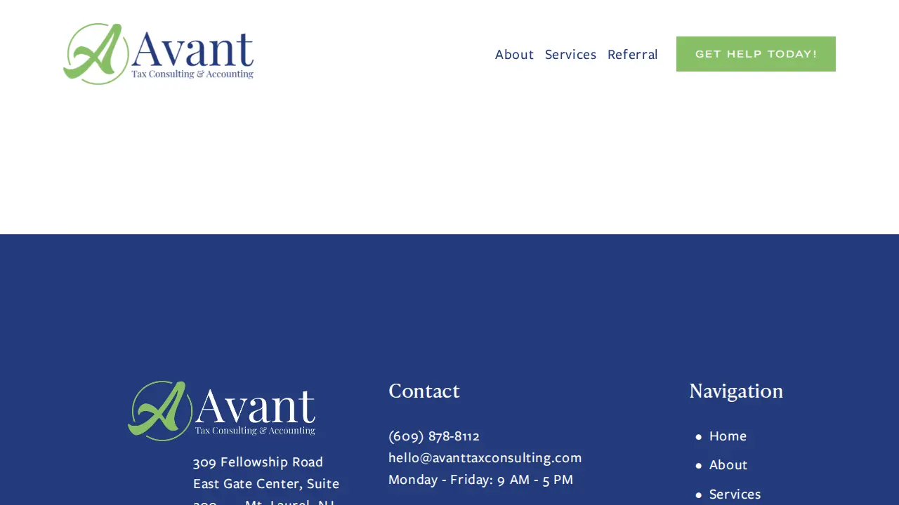 Avant Tax Consulting & Accounting page
