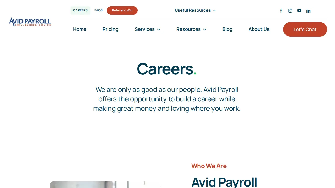 Avid Payroll page