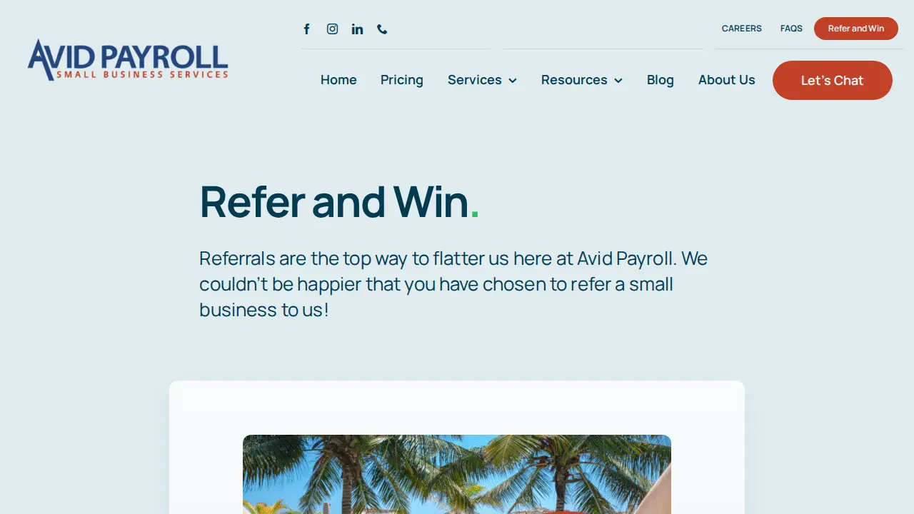 Avid Payroll page
