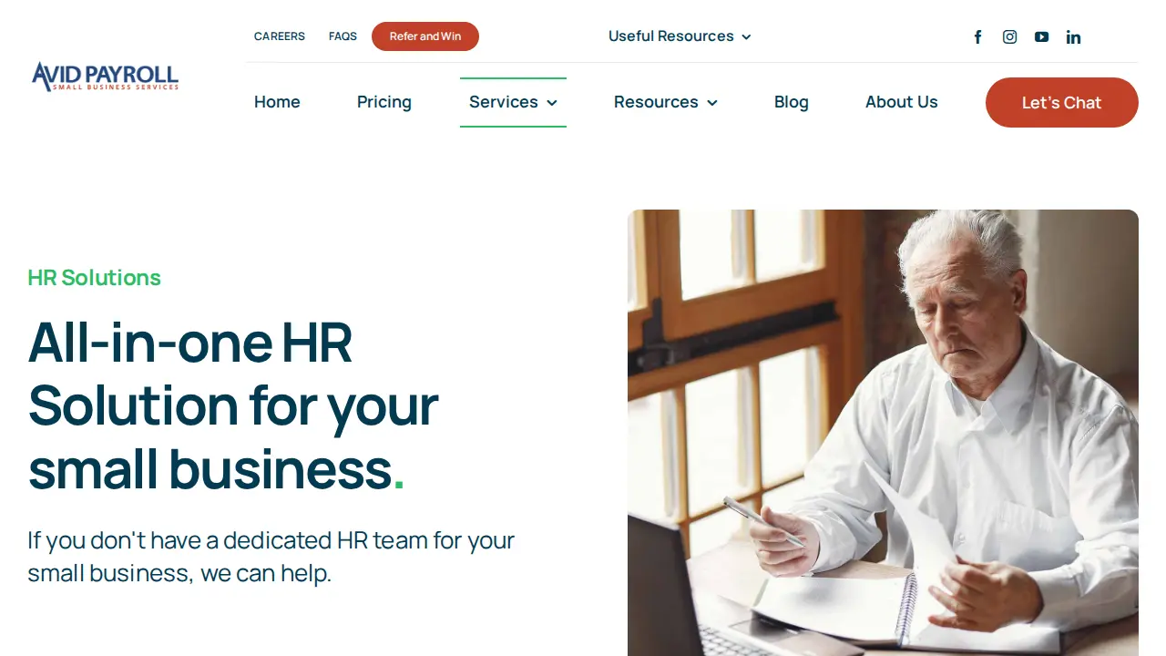 Avid Payroll page