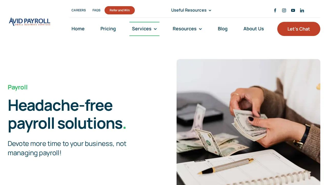 Avid Payroll page