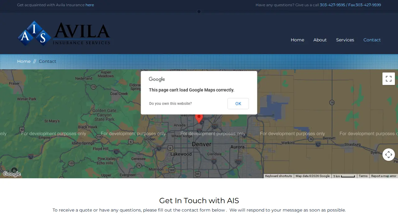 Avila Insurance Services page