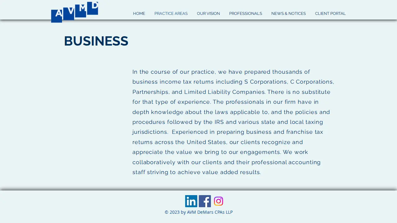 AVM DeMars CPAs, LLP page