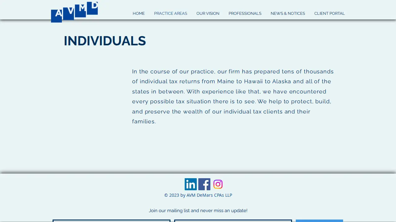 AVM DeMars CPAs, LLP page