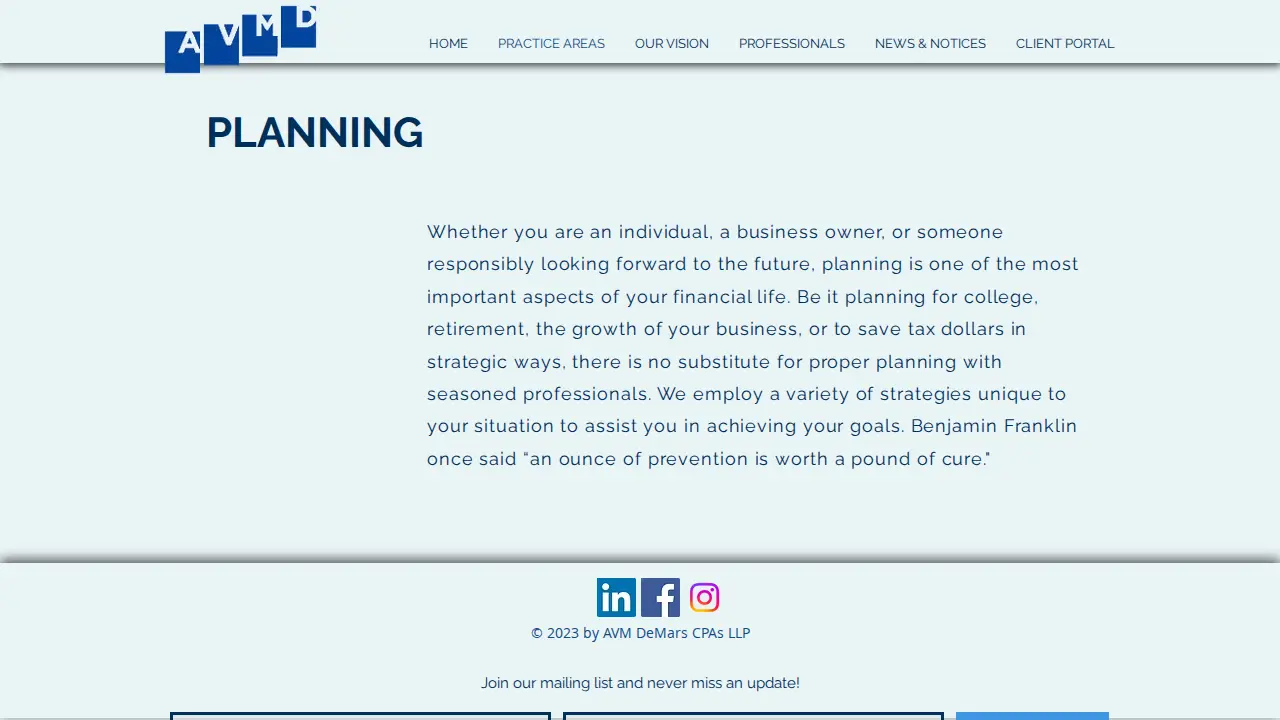 AVM DeMars CPAs, LLP page