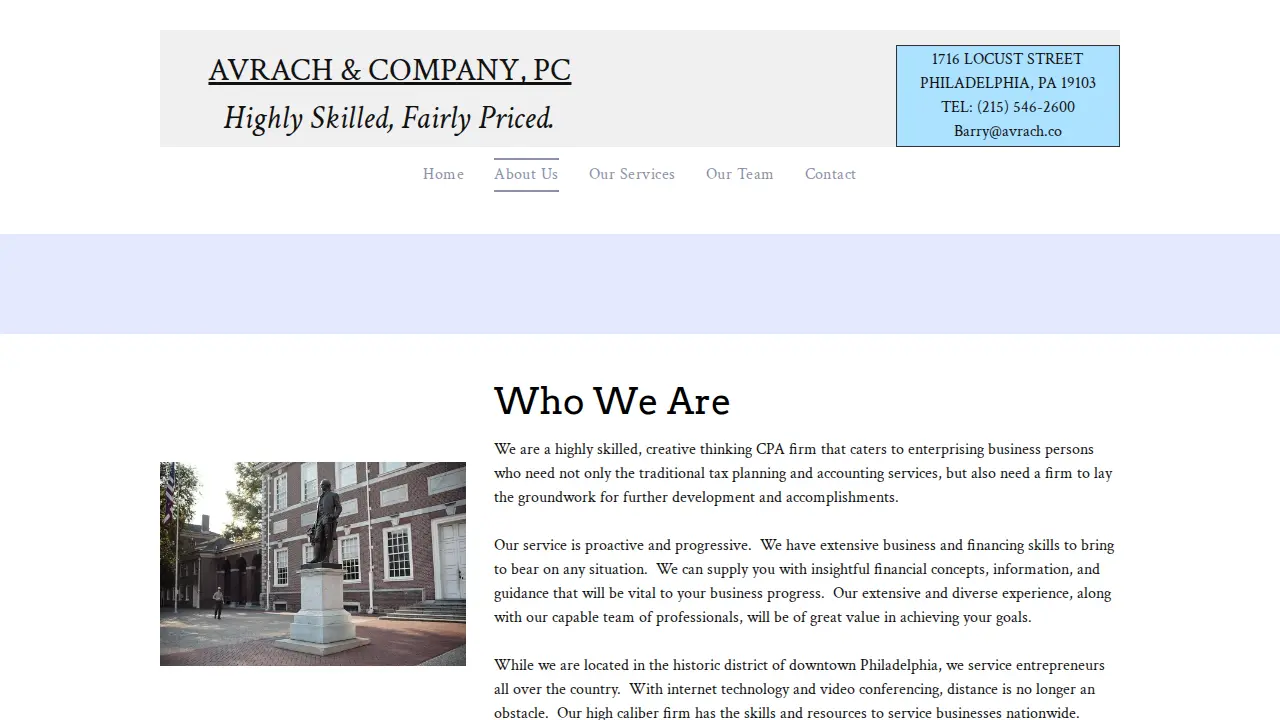 Avrach & Company PC page