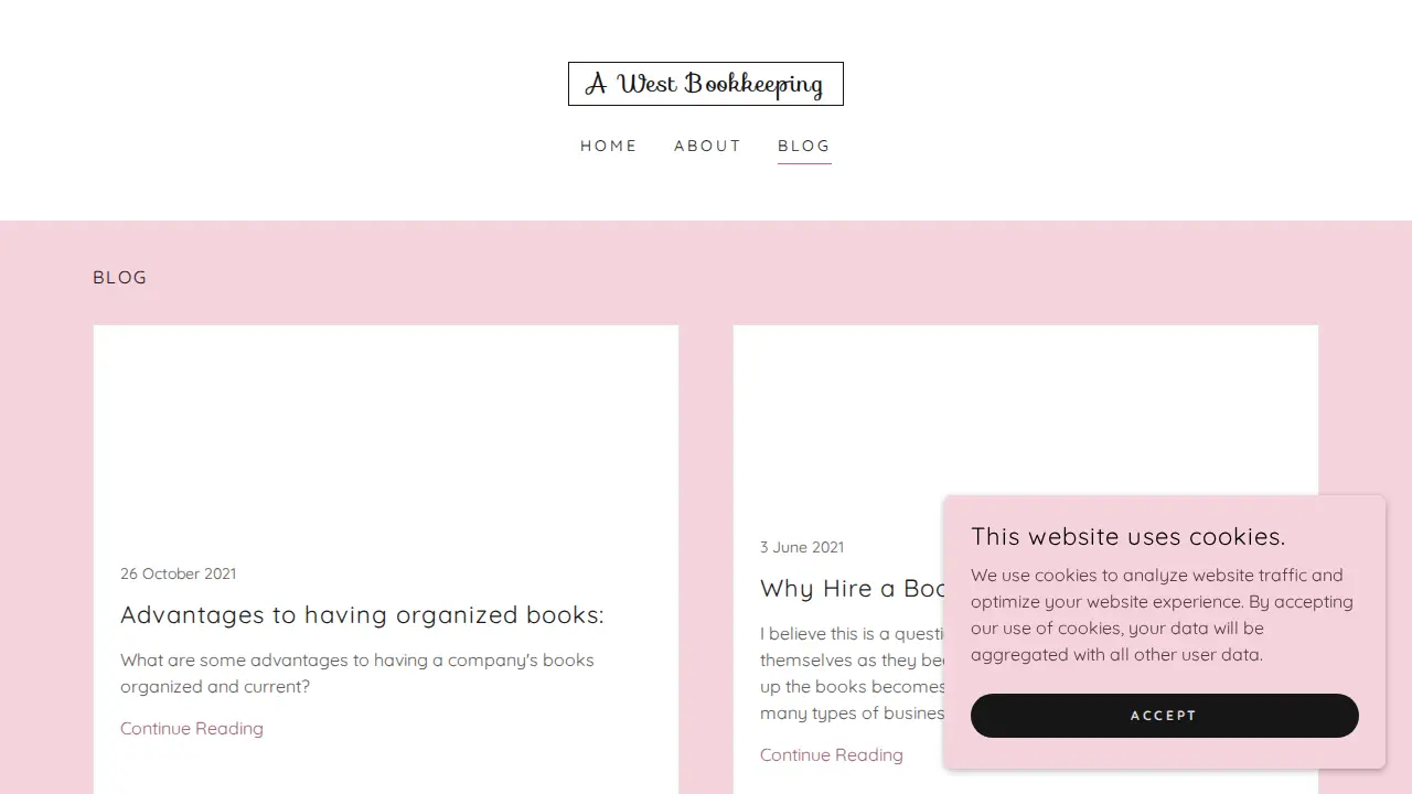 A West Bookkeeping page