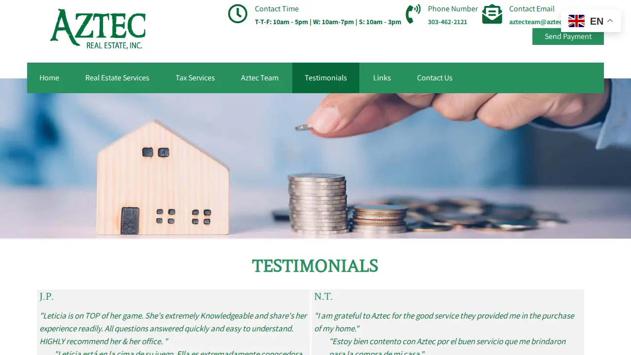 Aztec Real Estate Inc. & Tax Services page