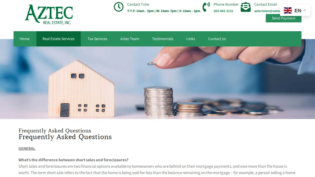 Aztec Real Estate Inc. & Tax Services page
