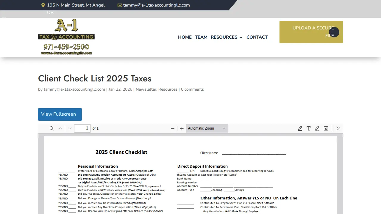 A-1 Tax & Accounting LLC page