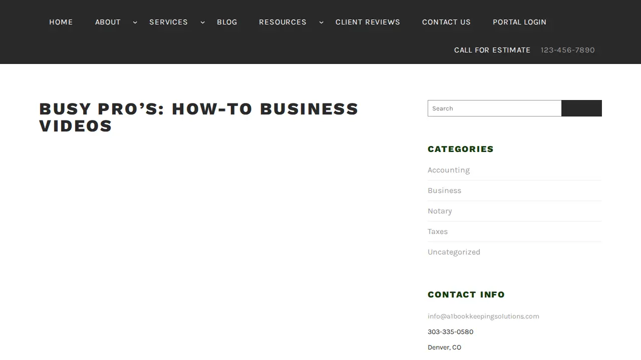 A1 Bookkeeping Solutions page