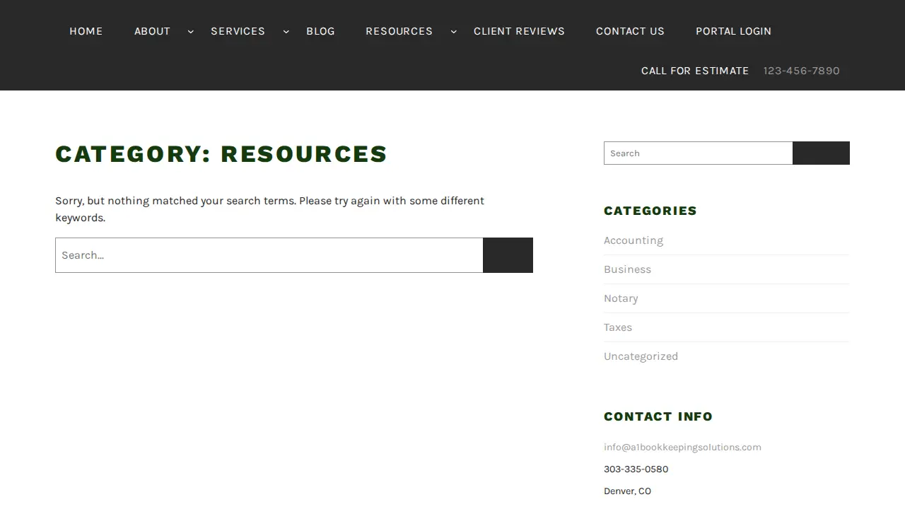 A1 Bookkeeping Solutions page