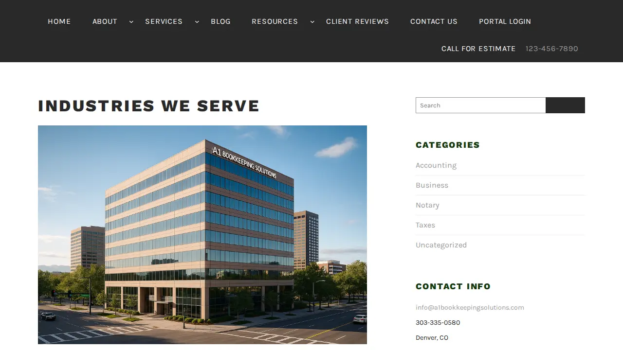 A1 Bookkeeping Solutions page