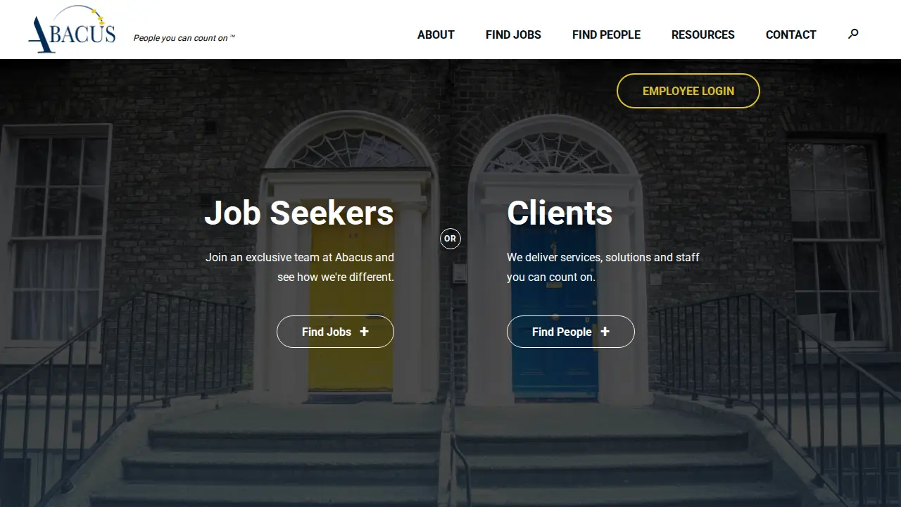Abacus Staffing website