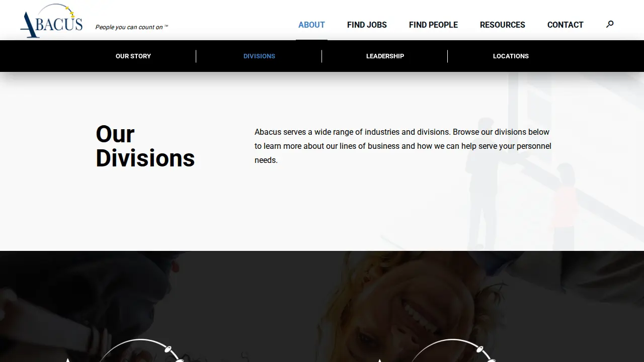 Abacus Staffing page