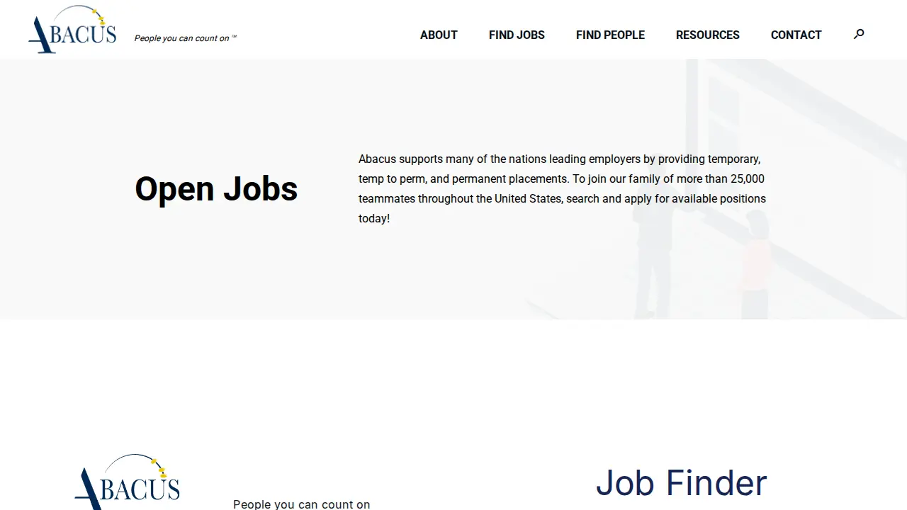Abacus Staffing page