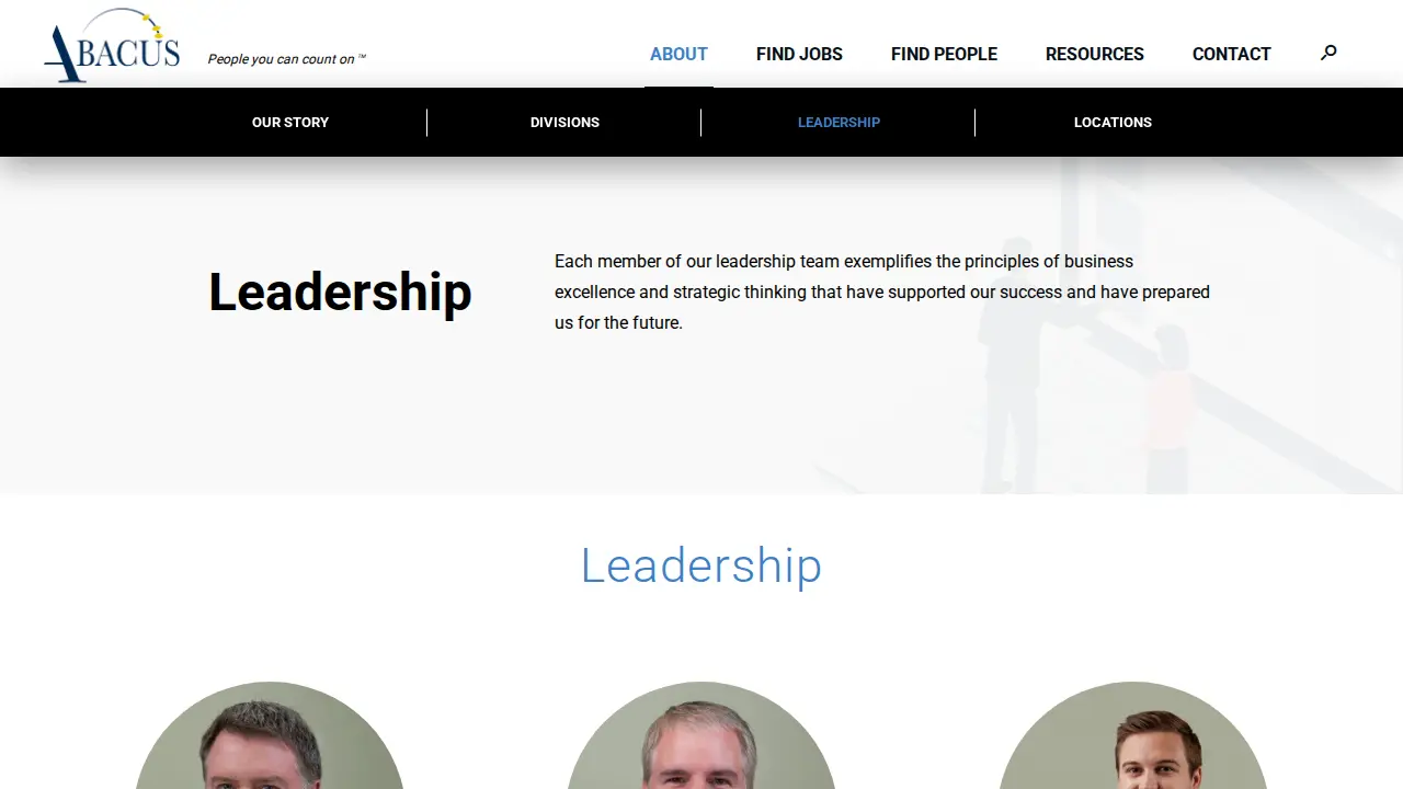 Abacus Staffing page