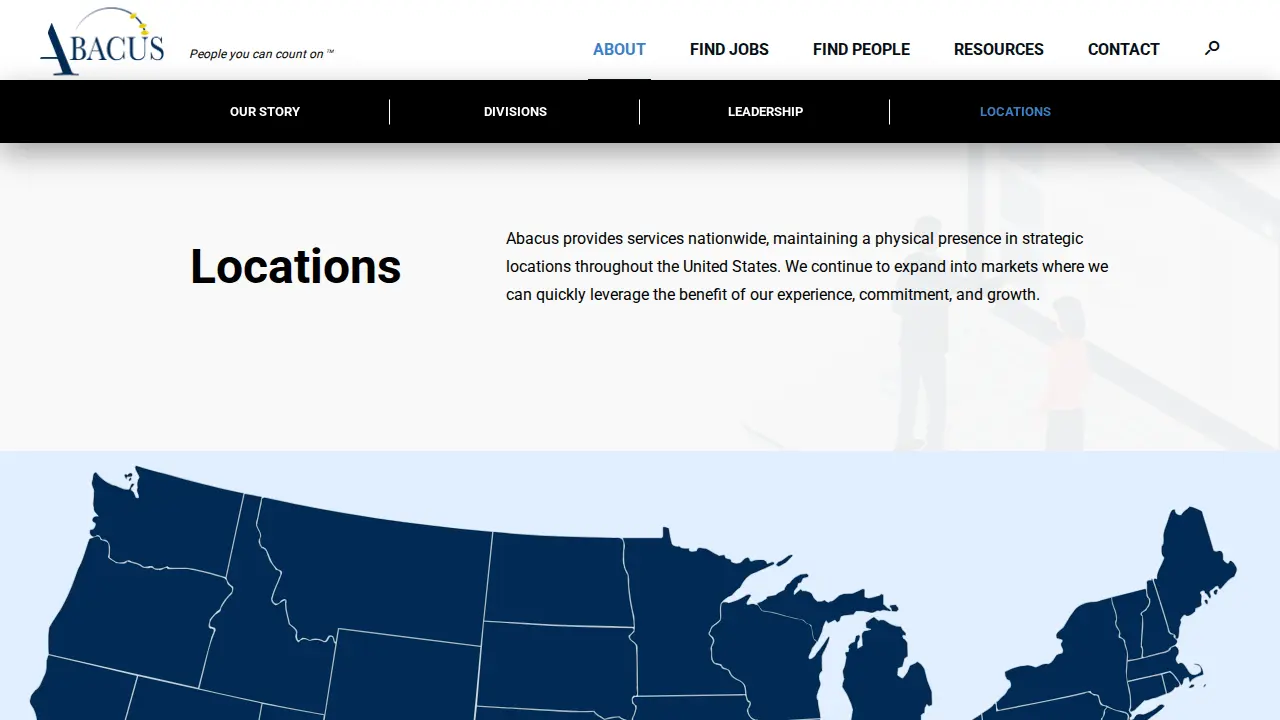 Abacus Staffing page
