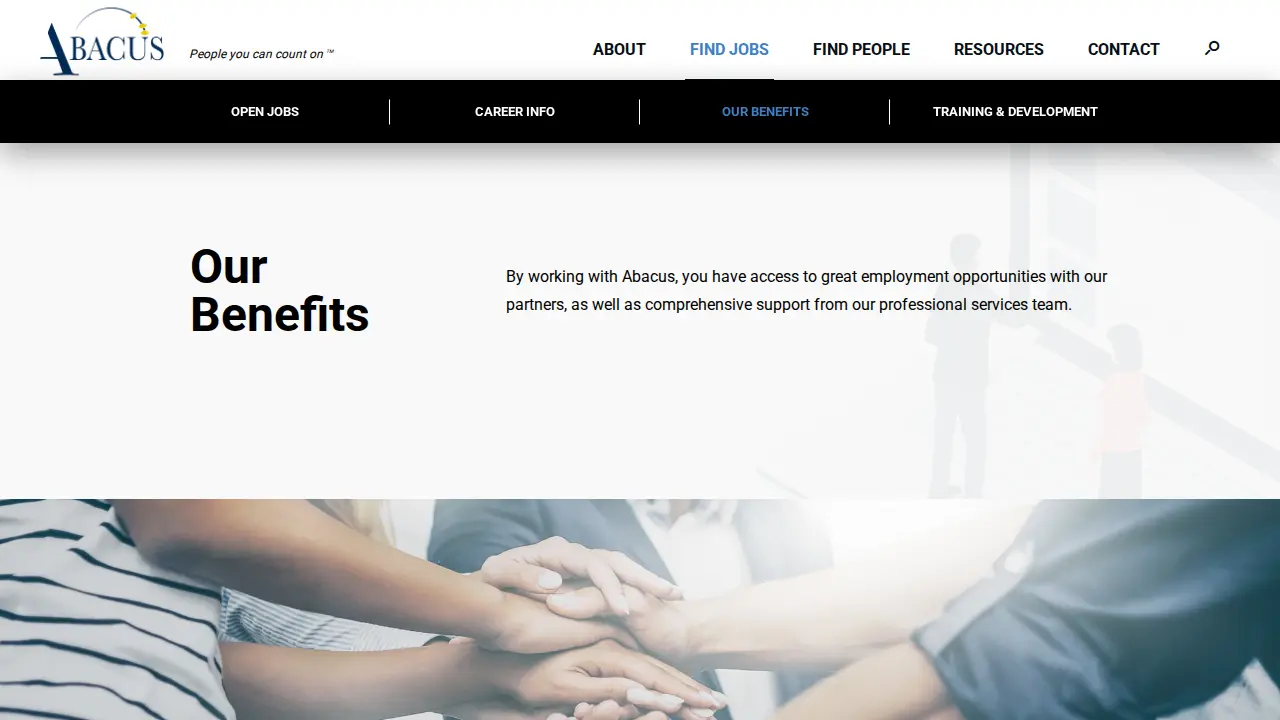 Abacus Staffing page