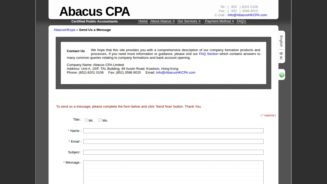 Abacus CPA Limited page