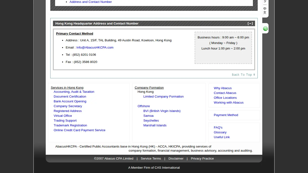 Abacus CPA Limited page