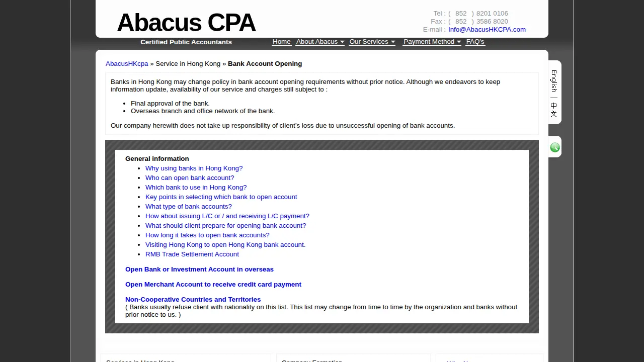 Abacus CPA Limited page