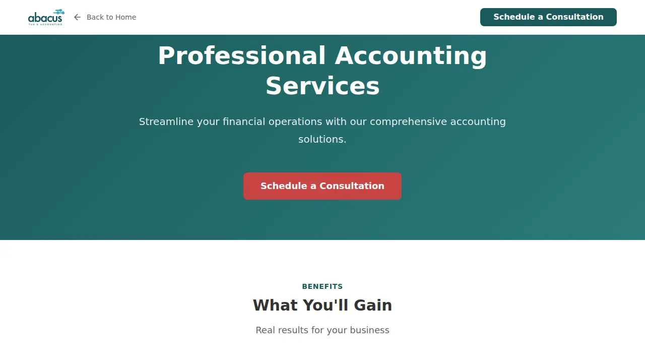 Abacus Tax and Accounting Inc. page