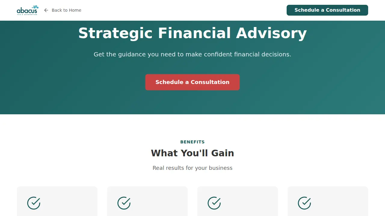Abacus Tax and Accounting Inc. page