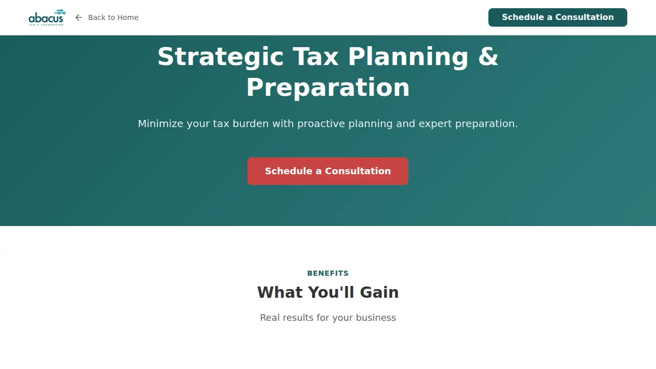 Abacus Tax and Accounting Inc. page