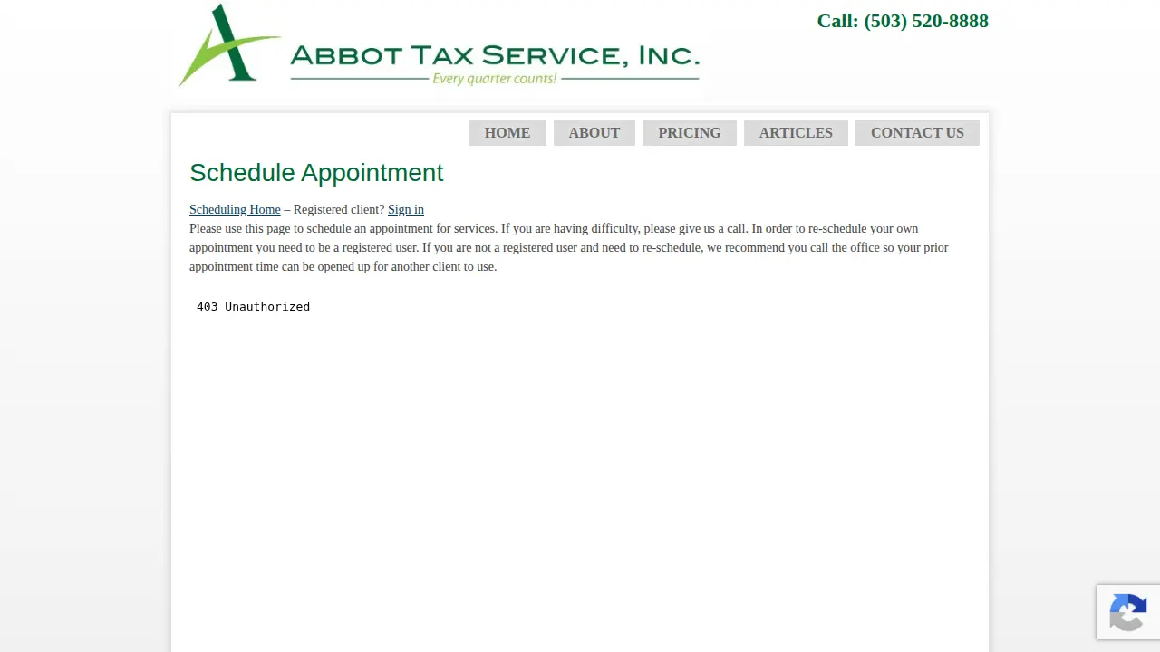Abbot Tax Service page