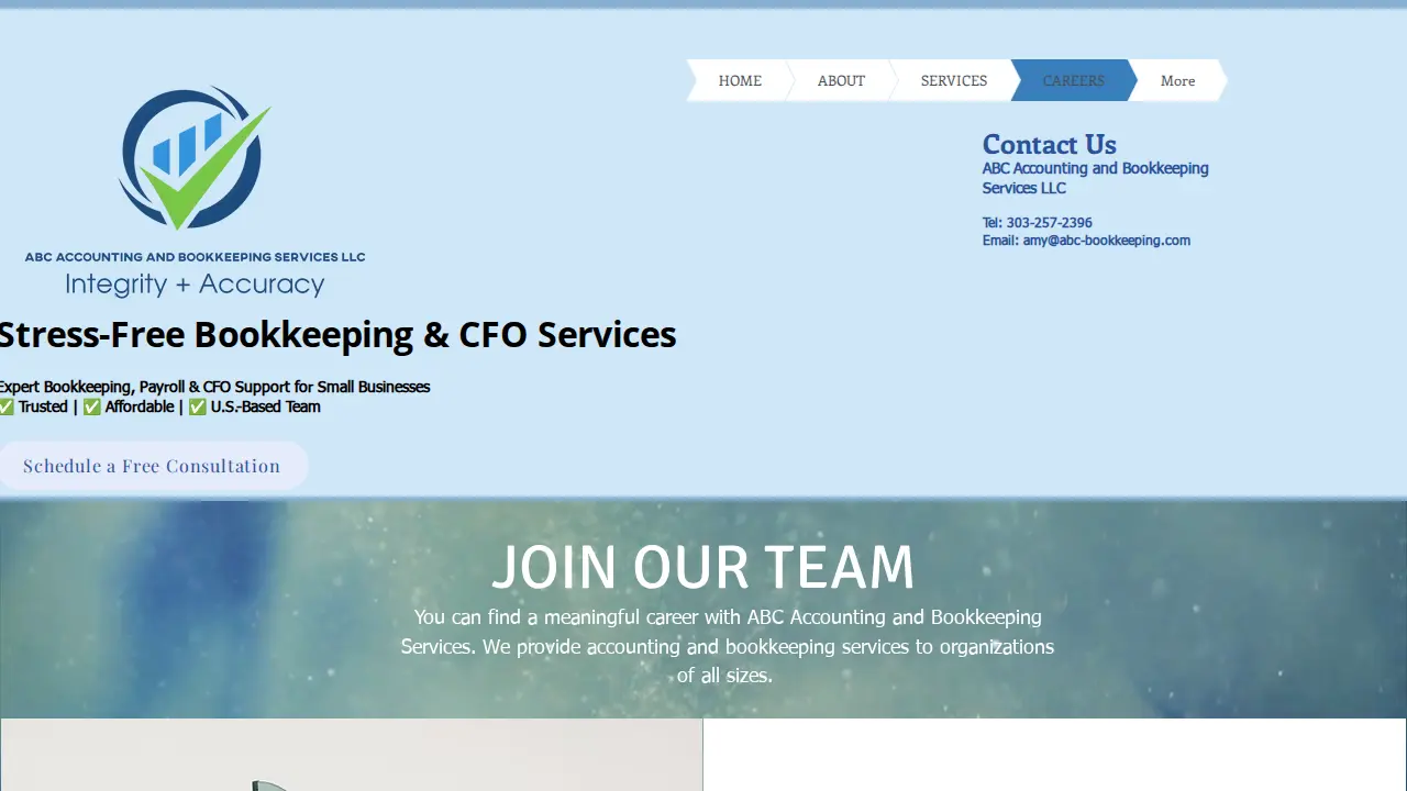 ABC Accounting and Bookkeeping Services page