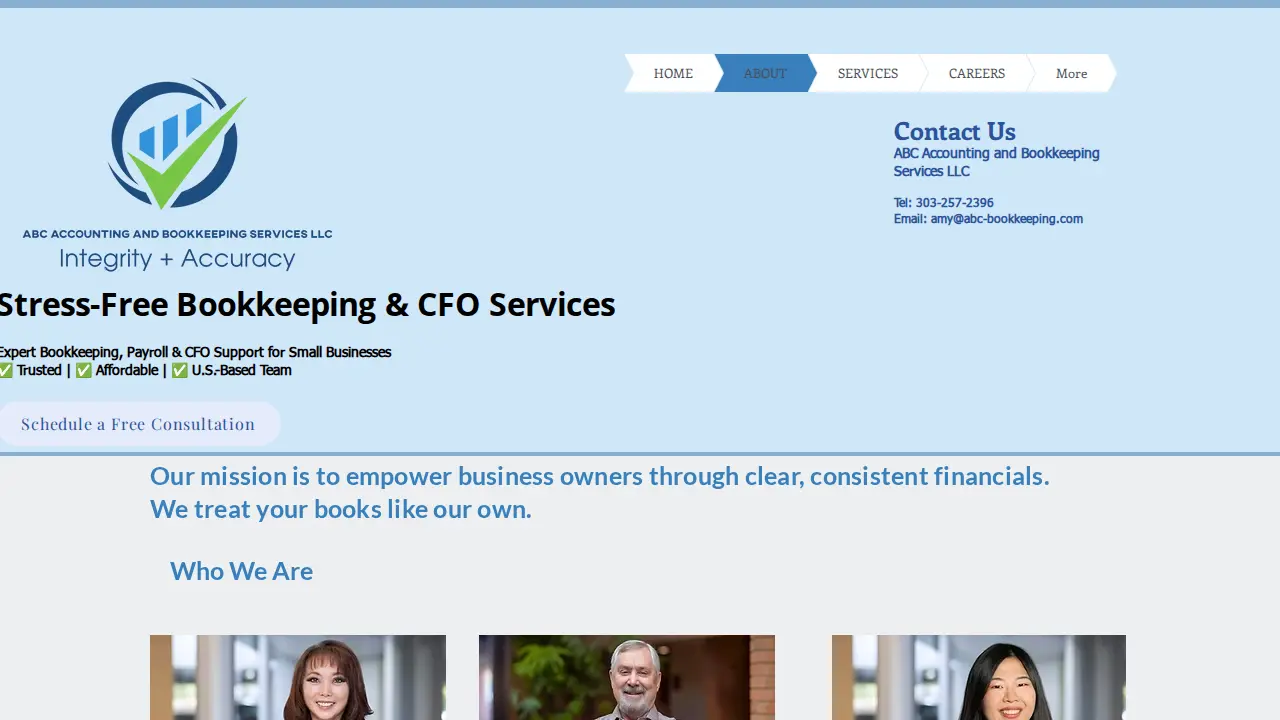 ABC Accounting and Bookkeeping Services page