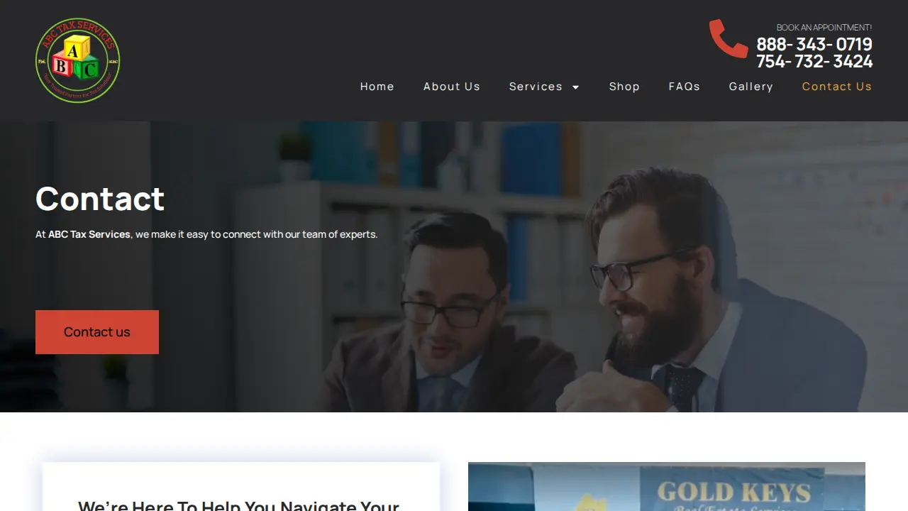 ABC Tax Services page
