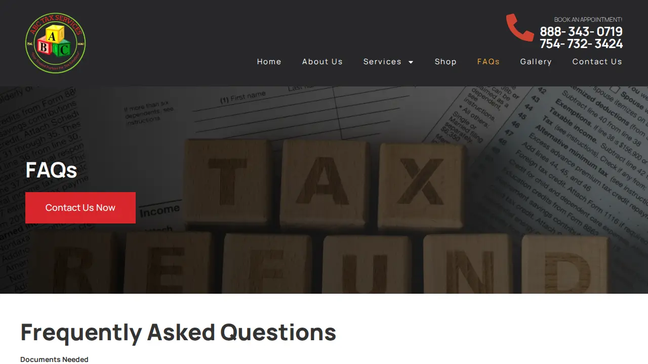 ABC Tax Services page