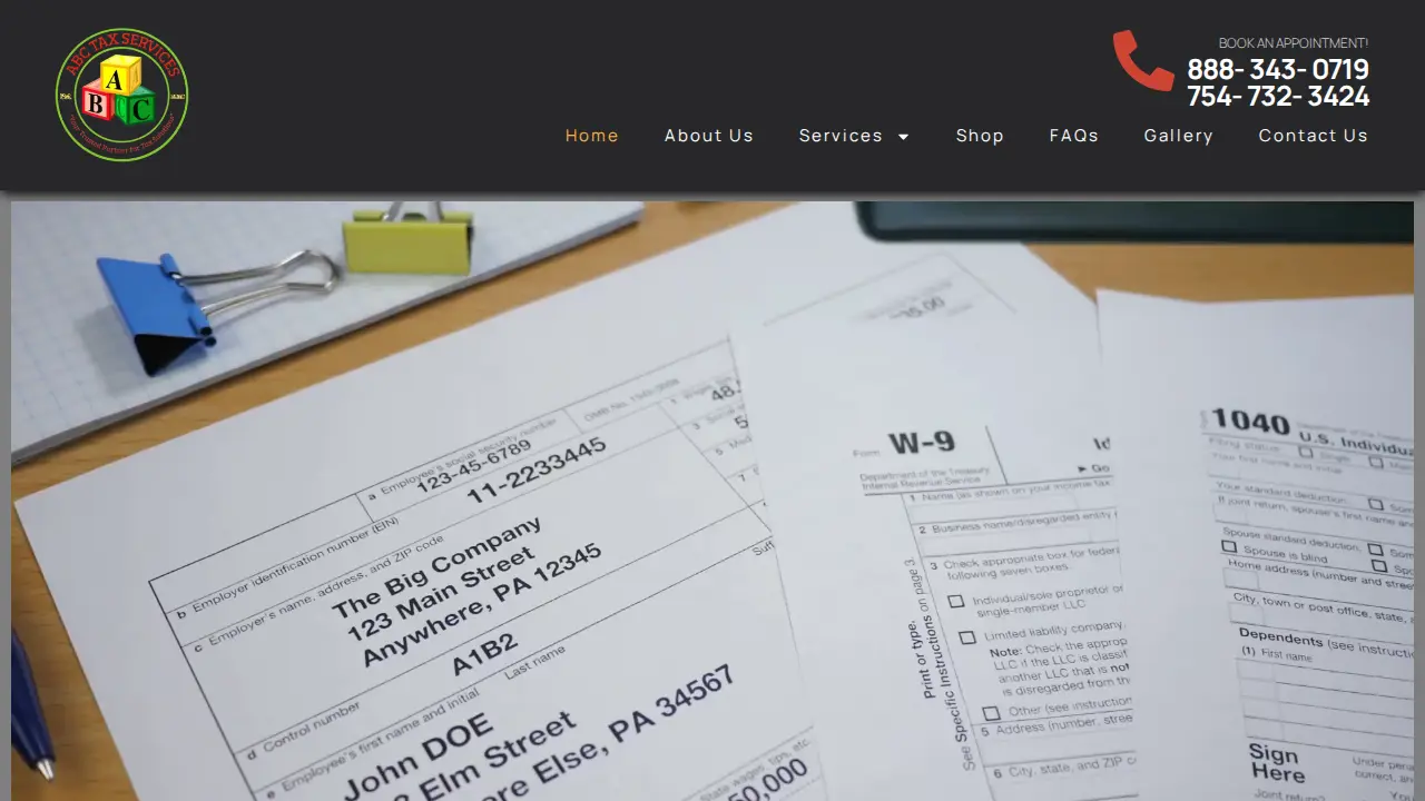 ABC Tax Services website