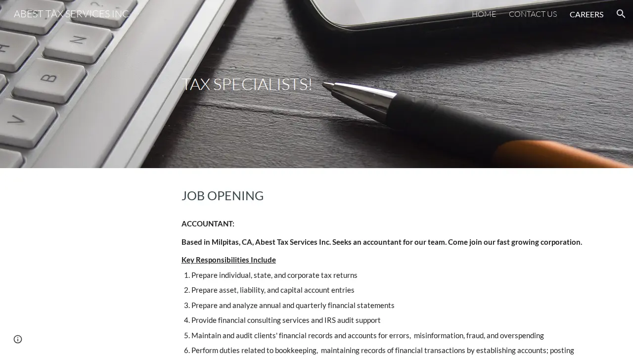 Abest Tax Services Inc page