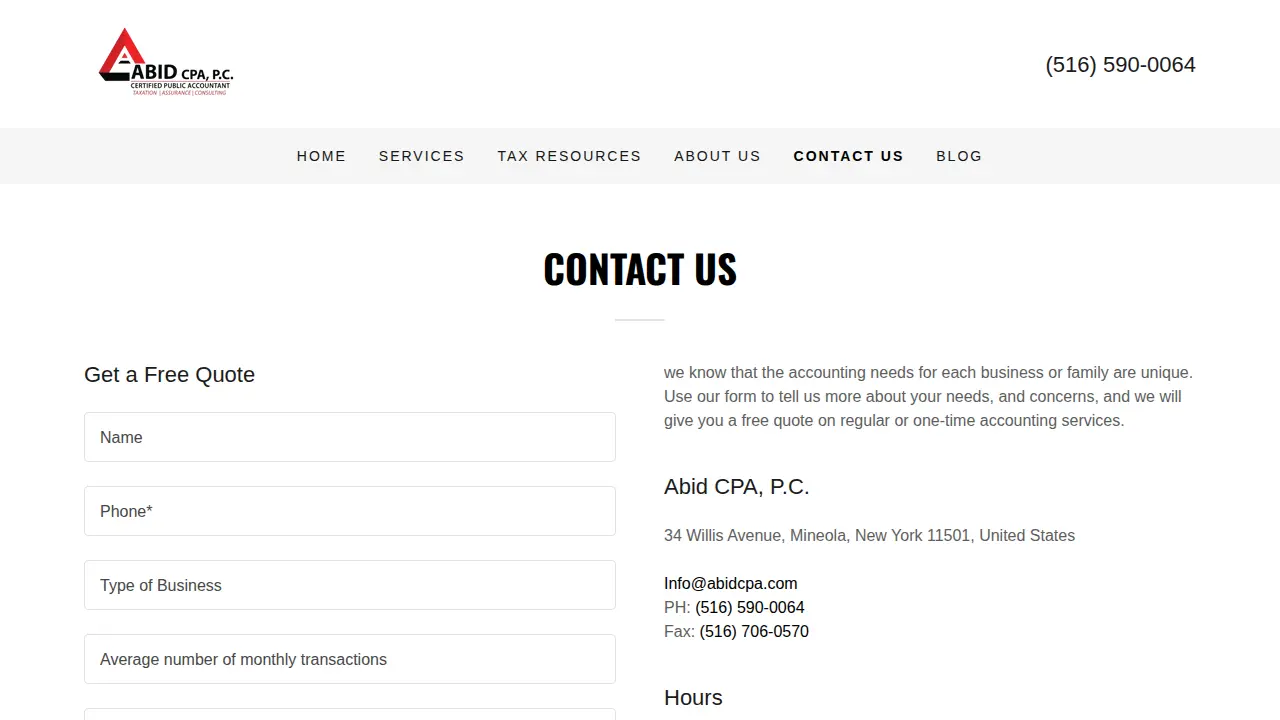 Abid CPA, P.C. page