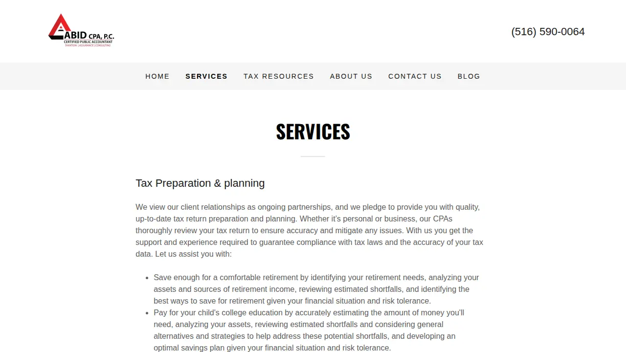Abid CPA, P.C. page