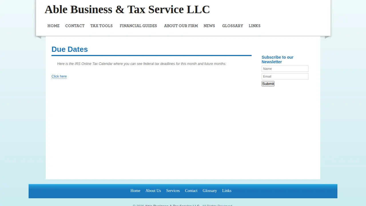 Able Business & Tax Services page