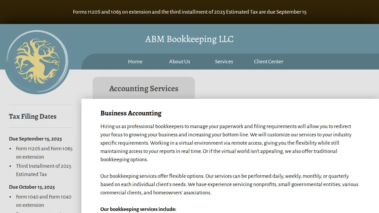 ABM Bookkeeping LLC page