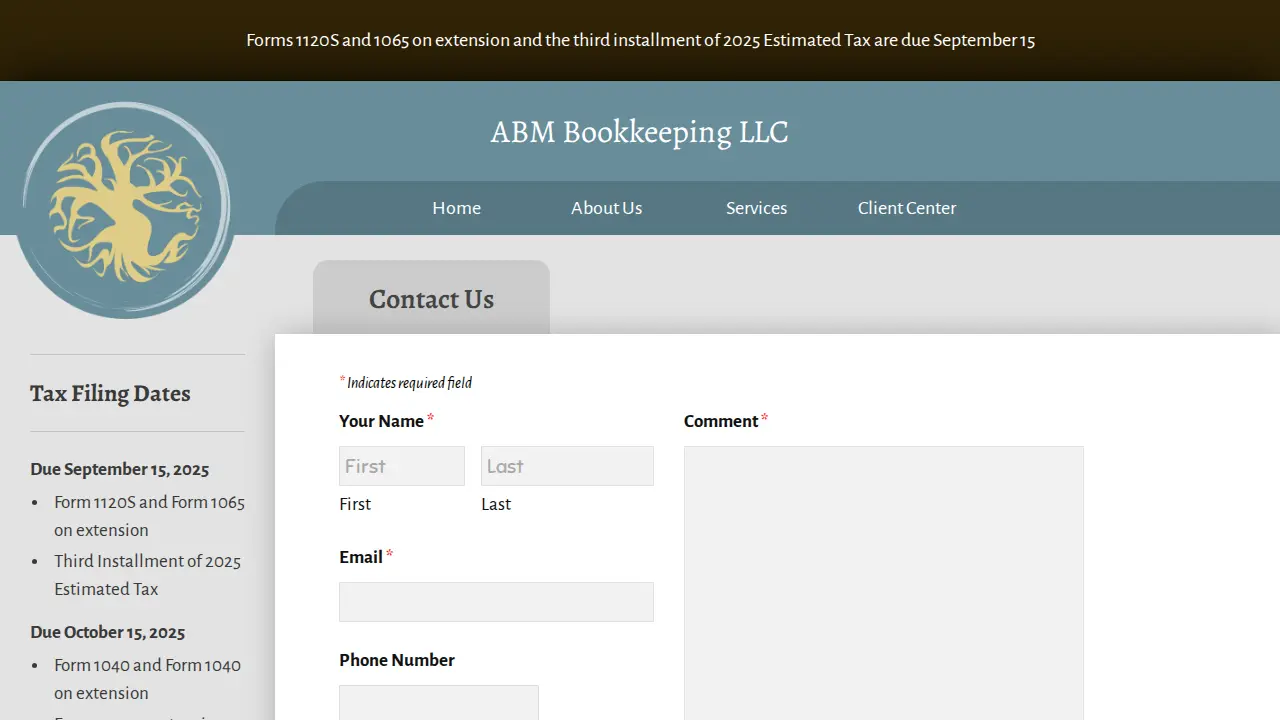 ABM Bookkeeping LLC page