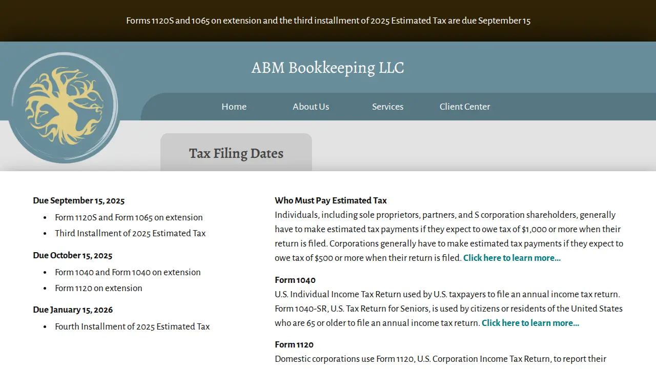 ABM Bookkeeping LLC page