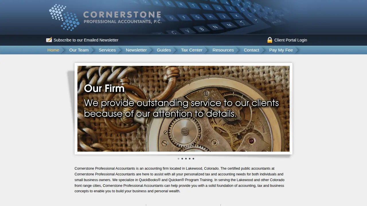 Cornerstone Professional Accountants, PC website