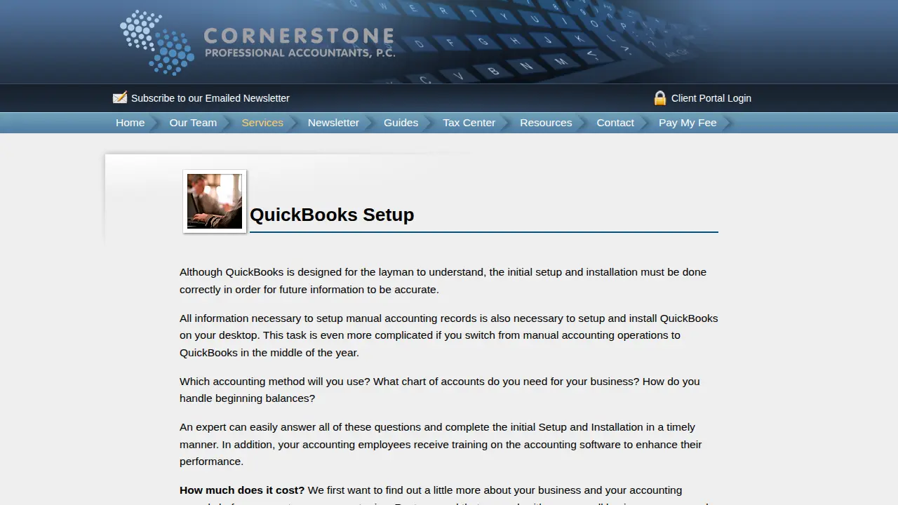 Cornerstone Professional Accountants, PC page