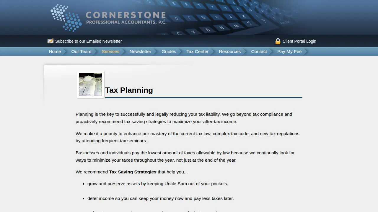 Cornerstone Professional Accountants, PC page
