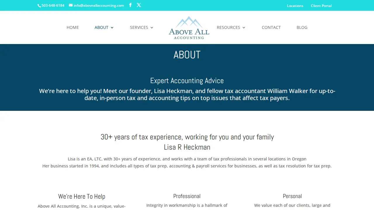 Above All Accounting, Inc. page