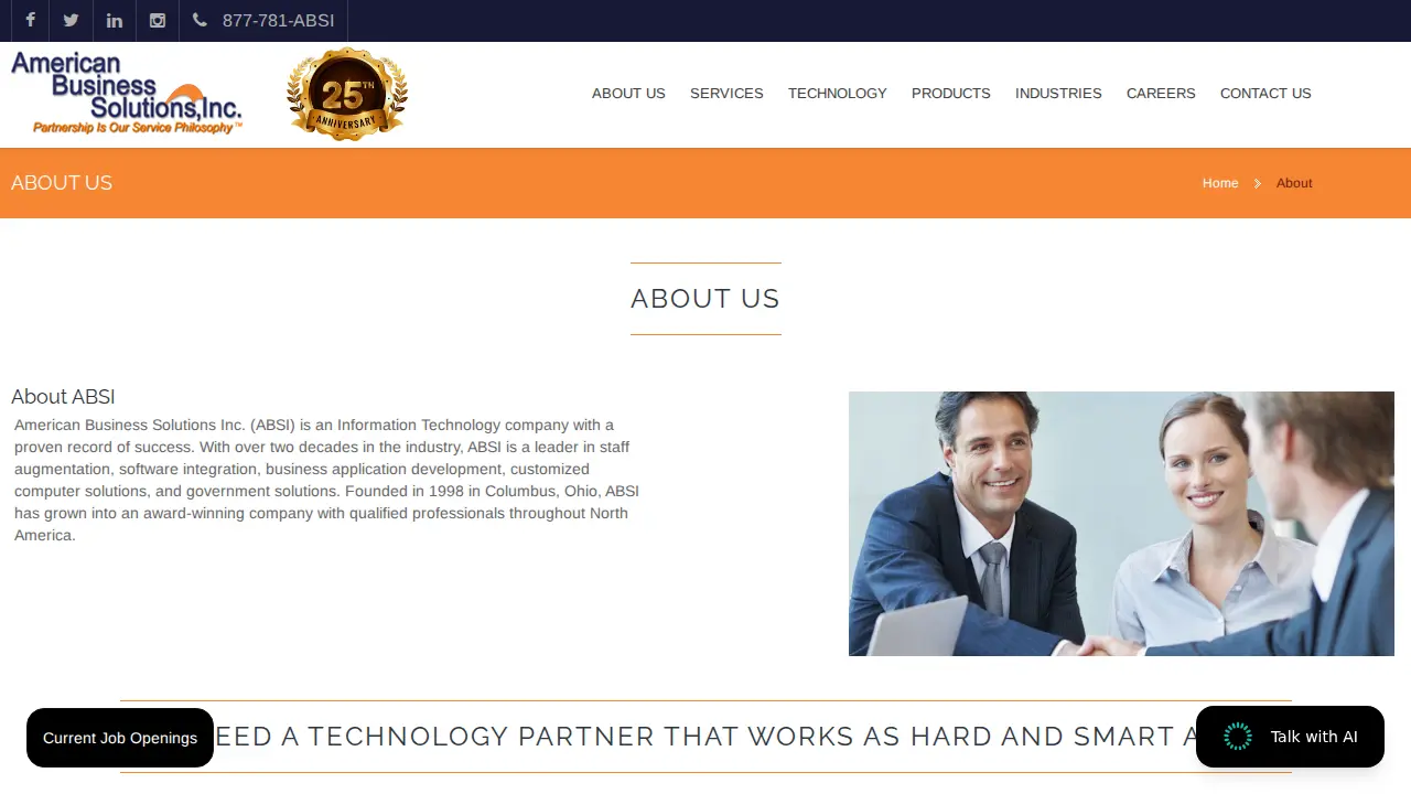 American Business Solutions Inc. page