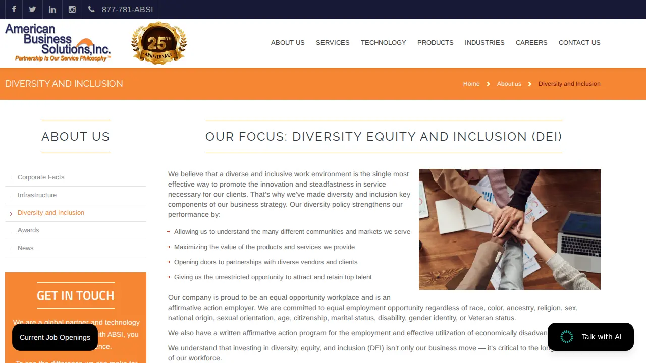 American Business Solutions Inc. page